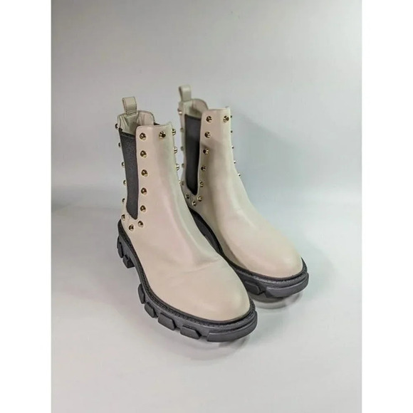 Michael Kors Women's Ridley Cream Studded Chelsea Booties Size 6.5 (MSRP $225) - Picture 3 of 12